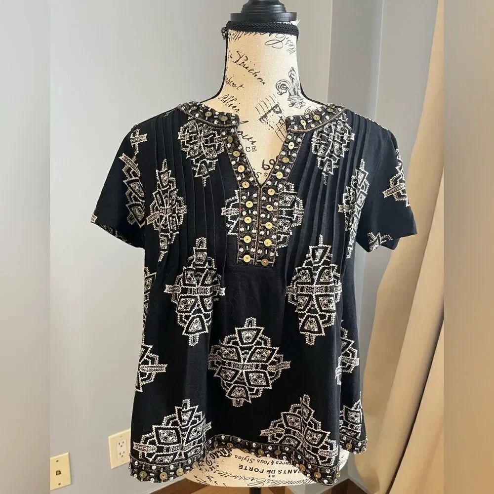 Anthropology Akemi+Kin beaded blouse